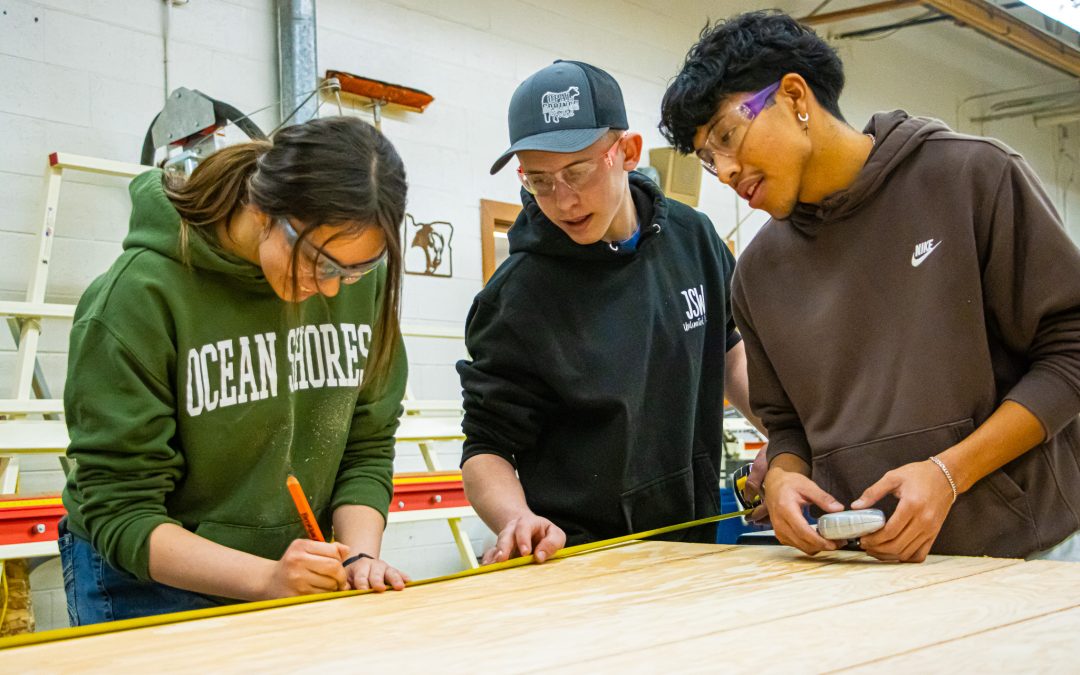 Madras High School Construction Students Build Sheds to Benefit Local Seniors